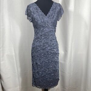 Elegant Lace Gray Dress